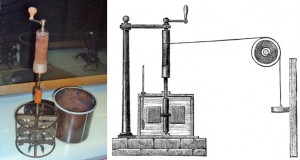 Joule's device, which turned to energy of a dropping weight into heat.